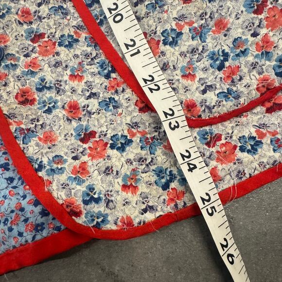 Vintage Y2K 90's Red Mini Floral Print Quilted Jacket Reversible Medium - Picture 5 of 8